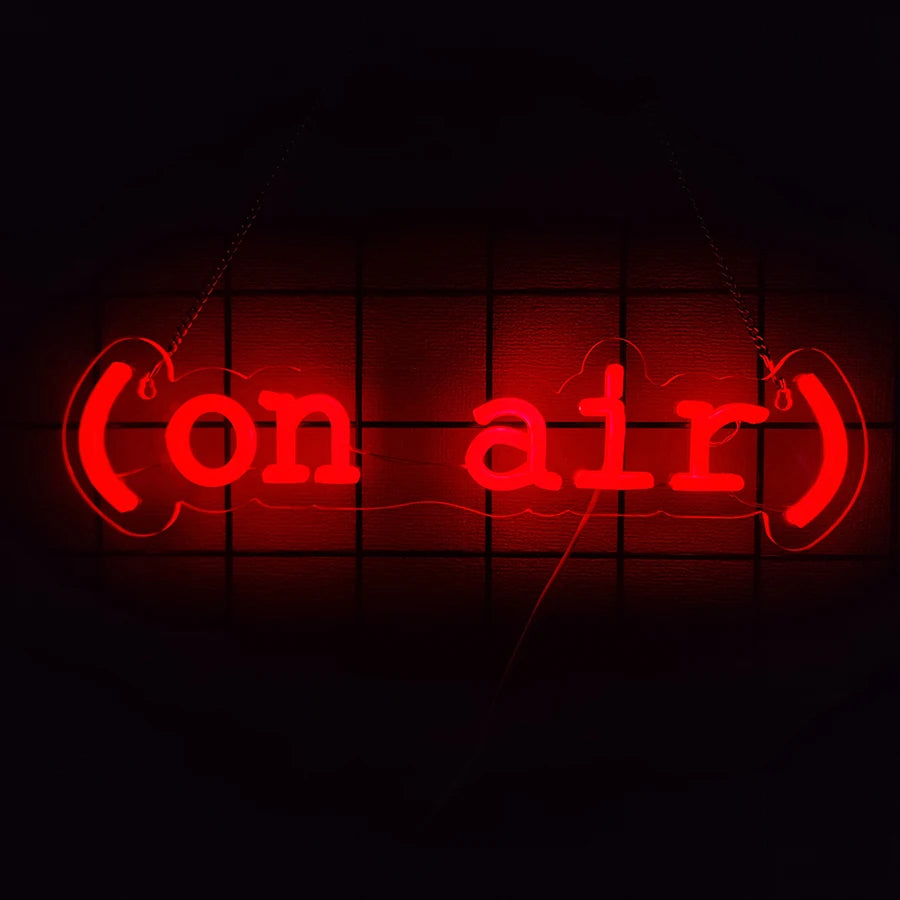 LED Neon ON AIR Sign - USB Powered Wall Decoration Light, Studio Bar Gaming Room Bedroom Decor, Modern Aesthetic Acrylic LED Sign
