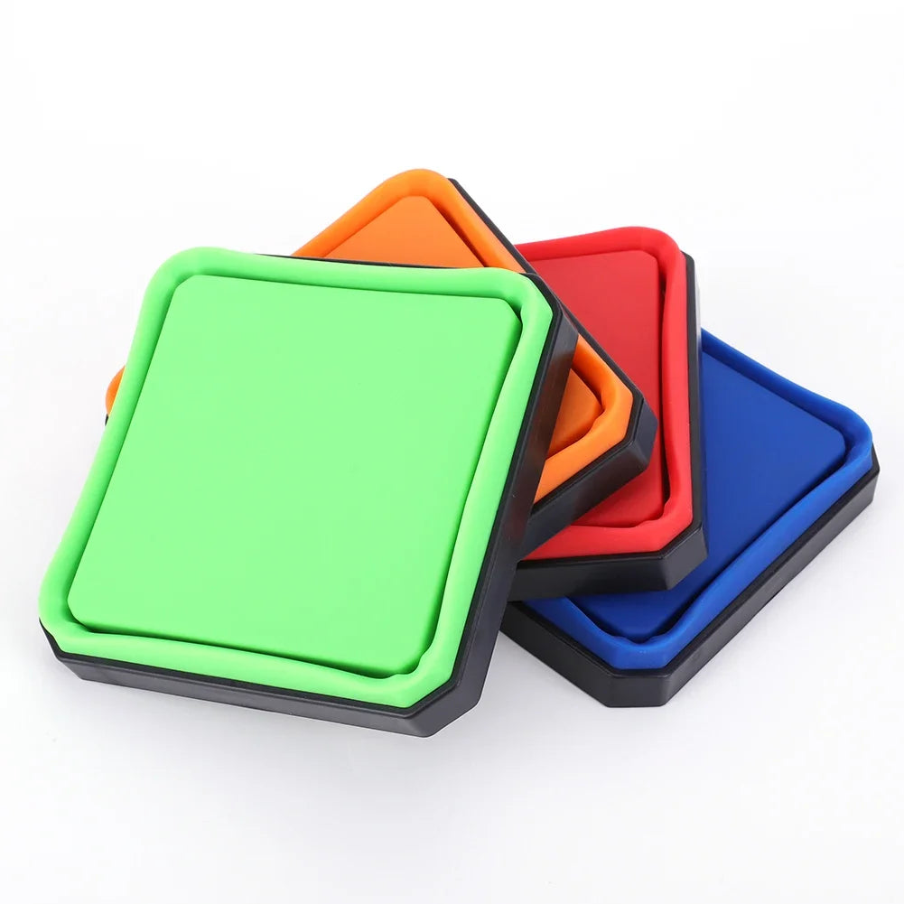 Magnetic Parts Tray Set — Heavy Duty, Stainless Steel, Rubber Base, Flexible, Anti-Scratch, Strong Magnet