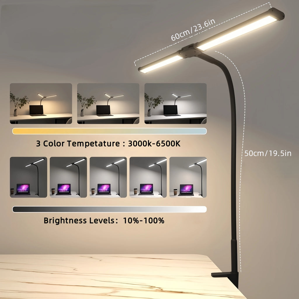 LED Monitor Lamp — Dual Head, Dimmable, Eye-Care, USB Powered, No Screen Glare