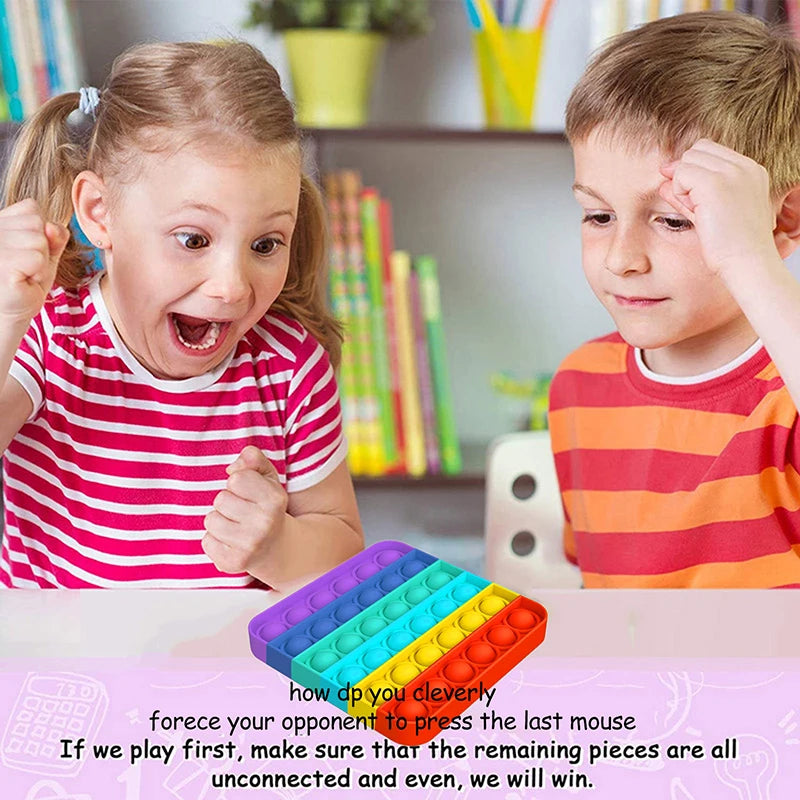 Silicone Push Pop Bubble Fidget Toy - Sensory Stress Relief Squeeze Toy, 34 Cute Shapes, Anti-Anxiety Calming Toy for Kids & Adults