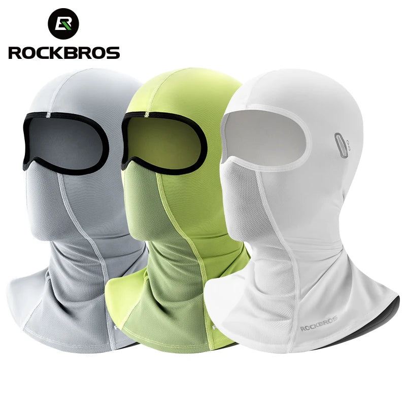 Cooling Ice-Silk Cycling Face Mask - UV Sun Protection Balaclava with Glasses Slots, Breathable Summer Bike & Hiking Headwear