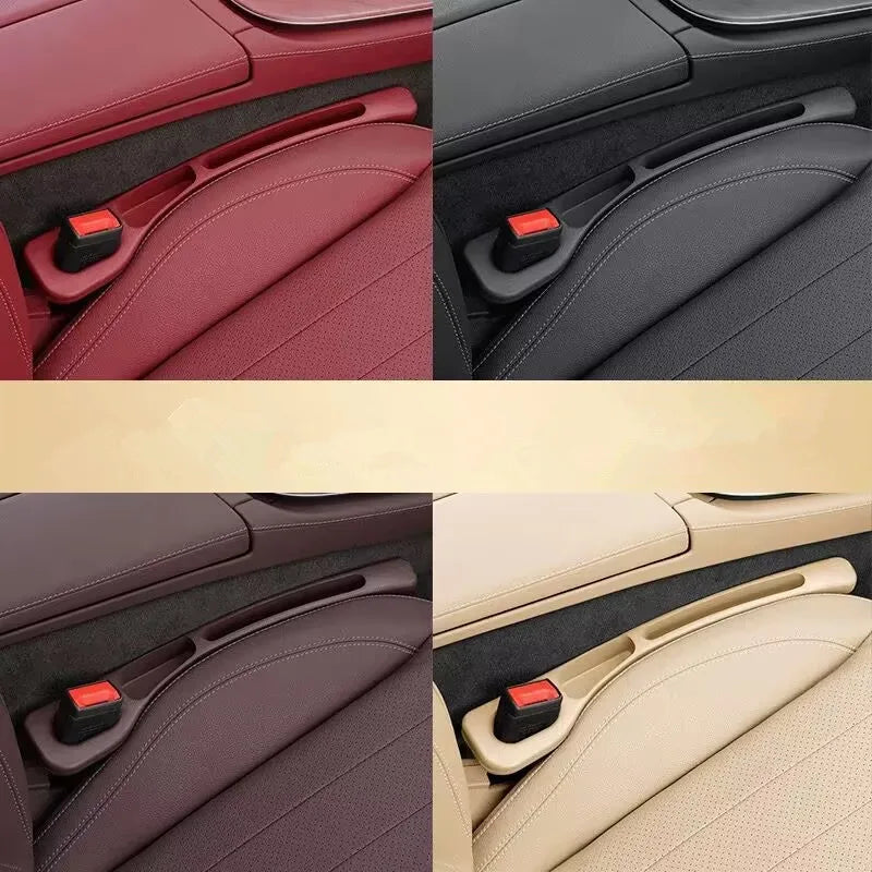 Car Seat Gap Filler & Organizer (Set of 2) - PU Leather, Leakproof, Universal Fit - Catches Phones, Keys, Coins, Drops