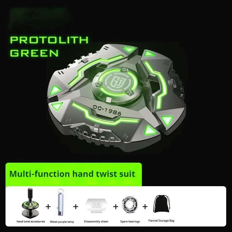 Luminous Metal Magnetic Push Coin Fidget Spinner - Glow-in-the-Dark EDC Stress-Relief Toy, Quiet Click, Pocket-Sized