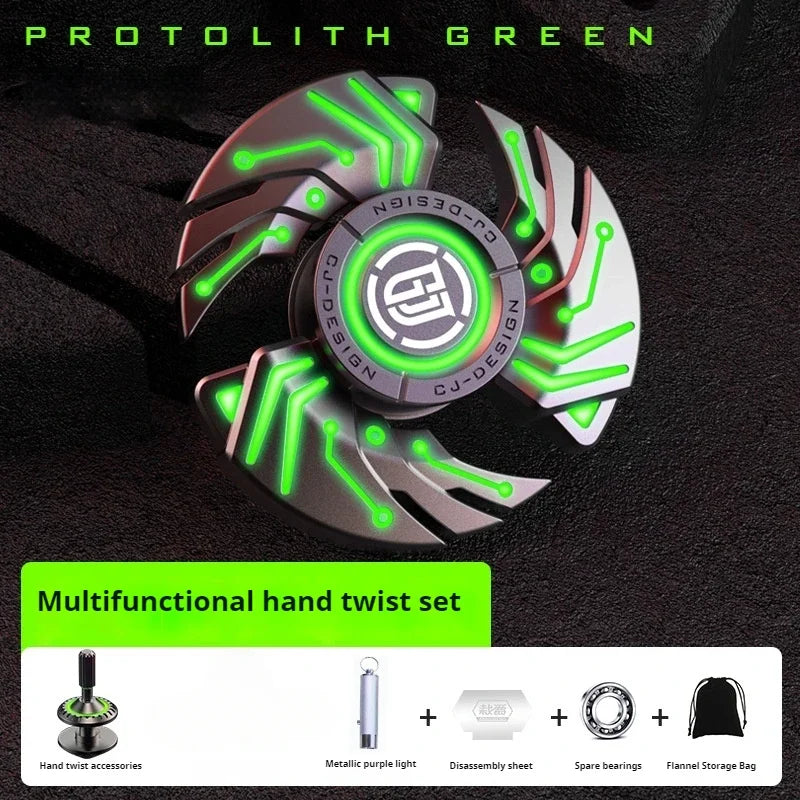 Luminous Metal Magnetic Push Coin Fidget Spinner - Glow-in-the-Dark EDC Stress-Relief Toy, Quiet Click, Pocket-Sized