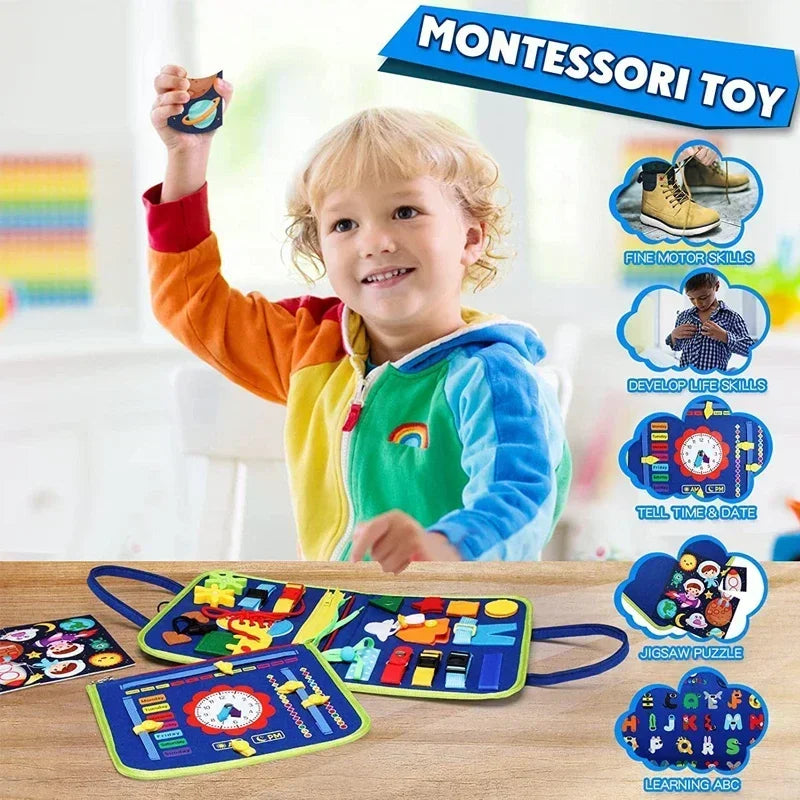 Busy Board — Educational Toy, Sensory, Fine Motor, Travel, Activity