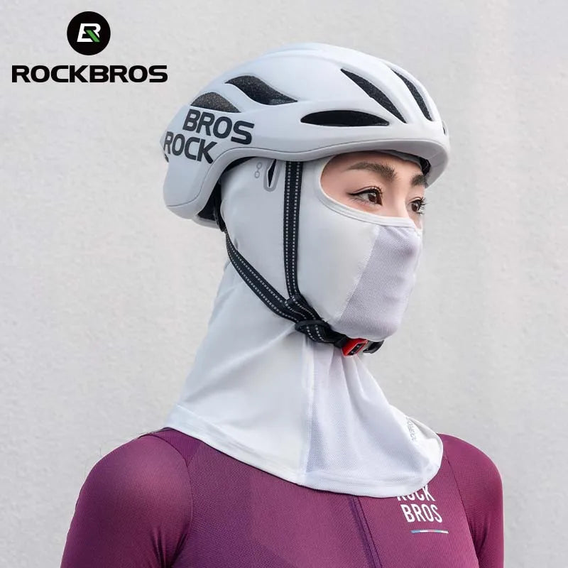 Cooling Ice-Silk Cycling Face Mask - UV Sun Protection Balaclava with Glasses Slots, Breathable Summer Bike & Hiking Headwear
