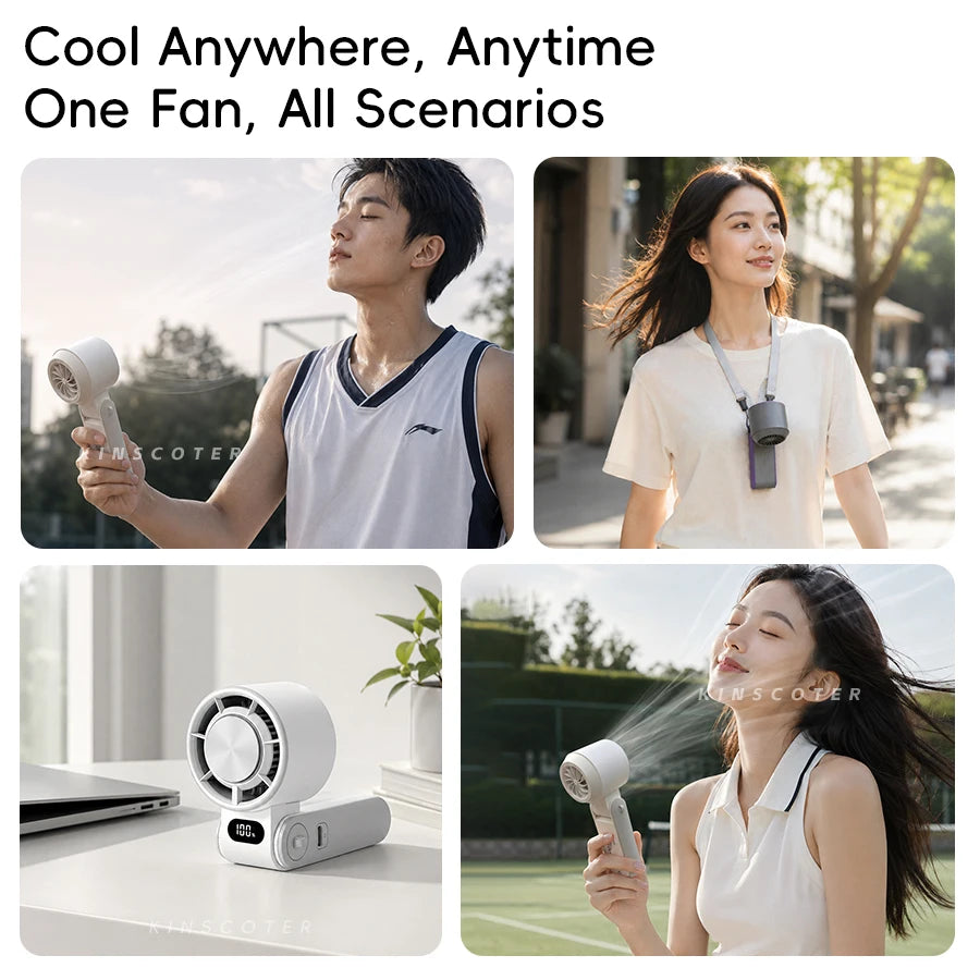 Handheld Turbo Fan — Portable, Rechargeable, Cordless, Personal, Mini, Quiet