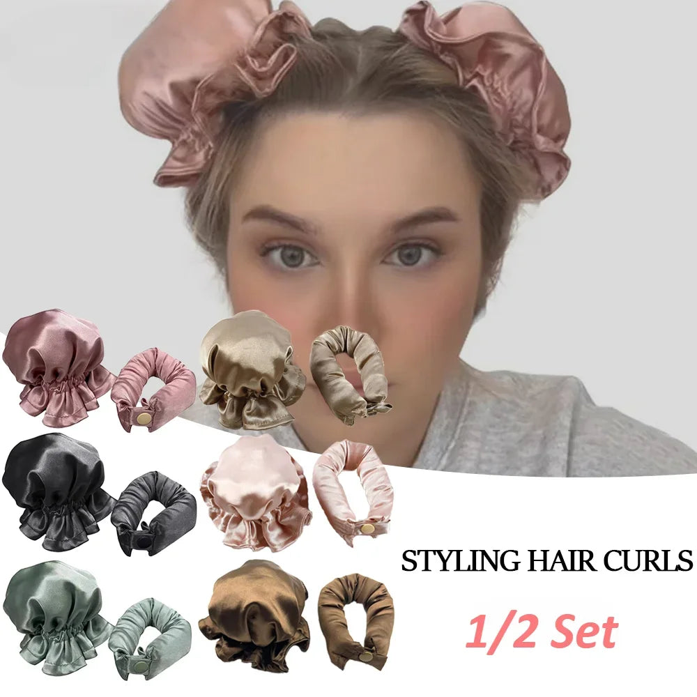 Heatless Hair Curler Set - Overnight Silk Curling Rod Headband, Damage-Free Waves While You Sleep