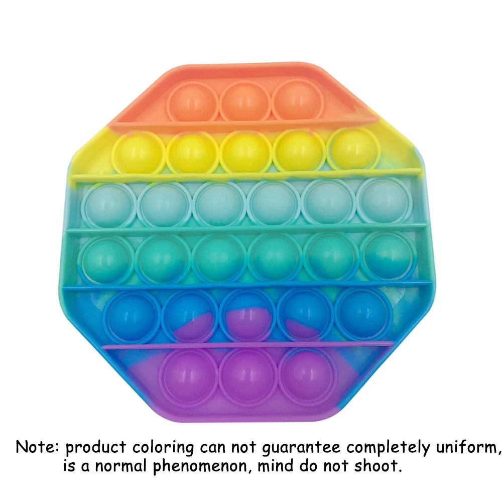 Silicone Push Pop Bubble Fidget Toy - Sensory Stress Relief Squeeze Toy, 34 Cute Shapes, Anti-Anxiety Calming Toy for Kids & Adults