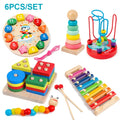 Montessori Stacking Blocks — Wooden Toy, Shape Sorter, Early Learning, Fine Motor, Toddler Gift