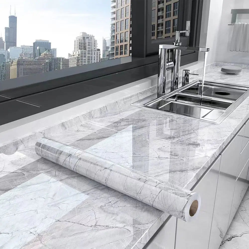 Marble Contact Paper — Self-Adhesive, Peel & Stick, Waterproof, Countertop, Cabinet, Wall