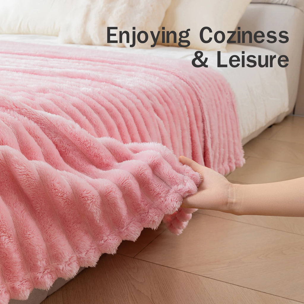 Fleece Throw Blanket — Ultra Soft, Warm, Cozy, Lightweight, Reversible, Machine Washable