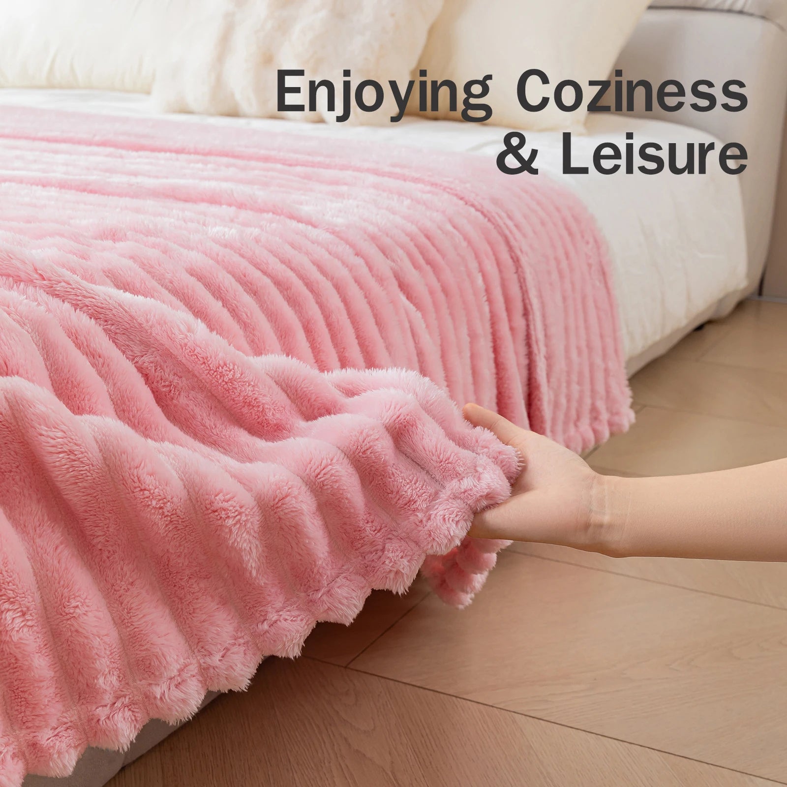 Fleece Throw Blanket — Ultra Soft, Warm, Cozy, Lightweight, Reversible, Machine Washable