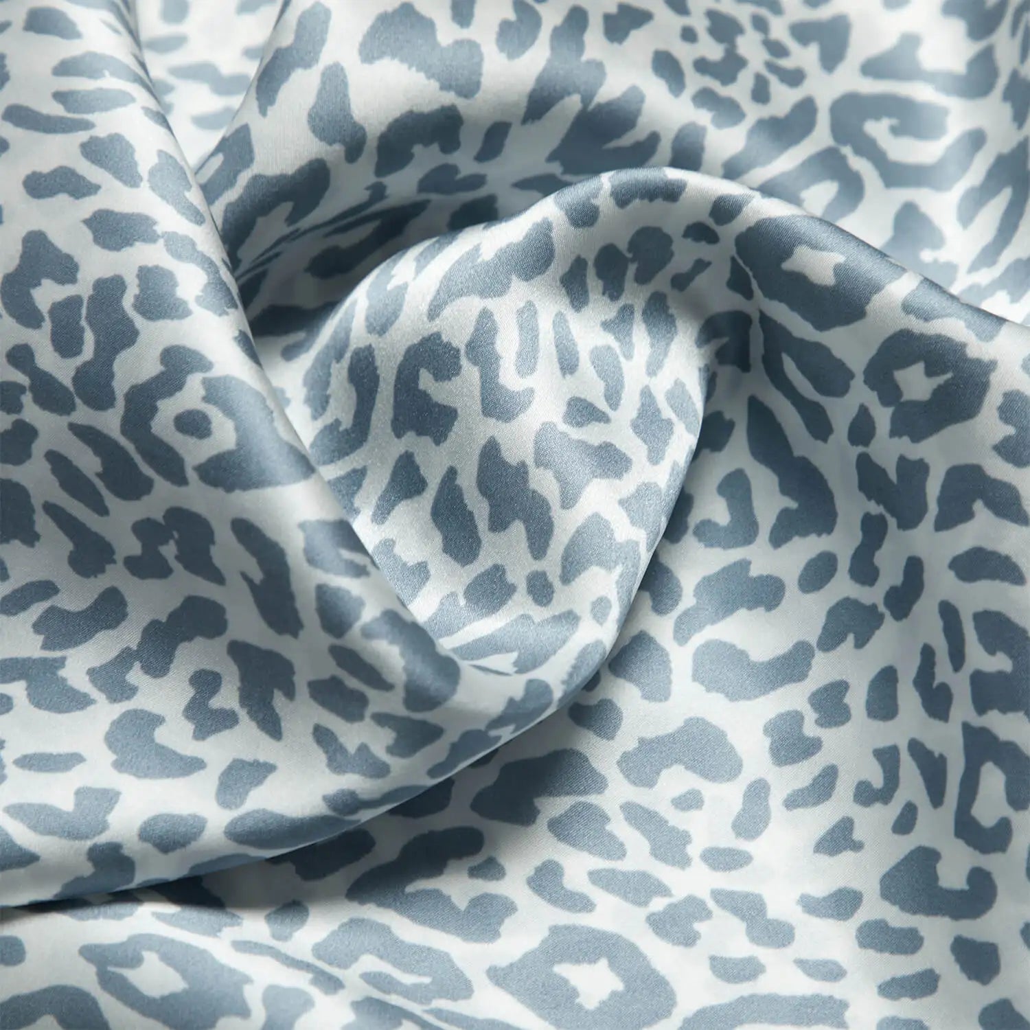 21 Momme Pure Mulberry Silk Pillowcase - Gray Leopard Print, Hidden Zipper, Queen / King Sizes, Hair & Skin Friendly