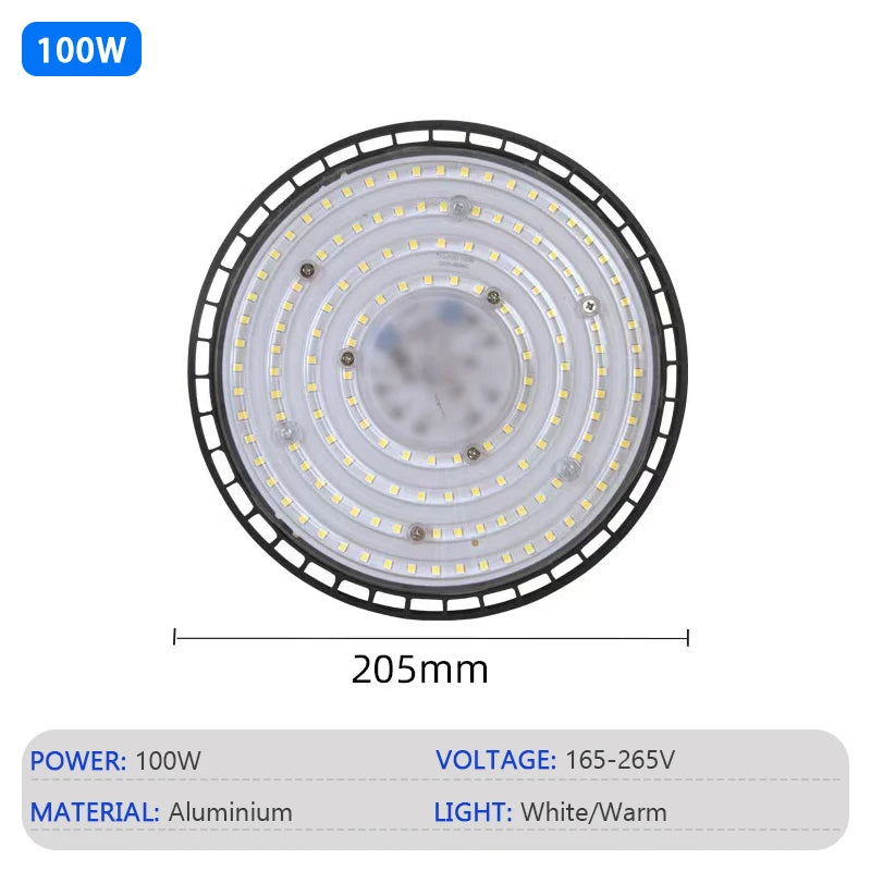 UFO LED Shop Light — 200W, Industrial, High Bay, Commercial, Warehouse, Garage