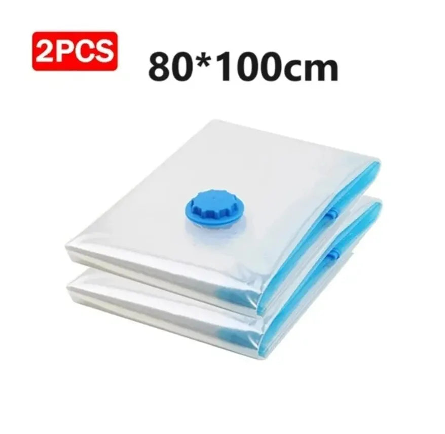 Electric Vacuum Storage Bag Kit with Mini Pump - Compress Clothes, Bedding & Travel Luggage by 75% in 60 Seconds