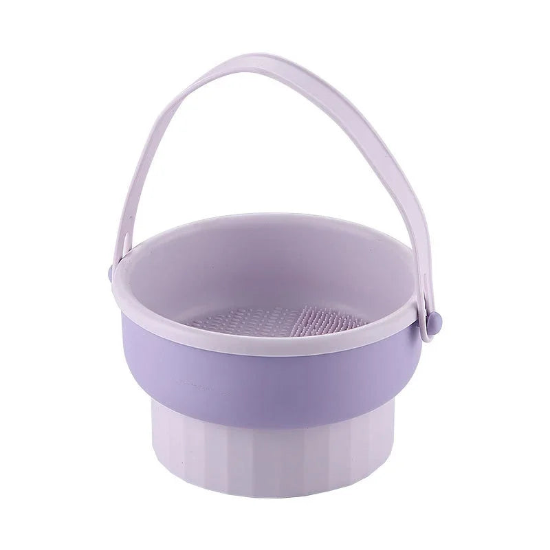 Silicone Makeup Brush Cleaning Bowl - Multi-Texture Wash Mat & Drying Stand, Deep Clean Brushes & Beauty Sponges in 60 Seconds