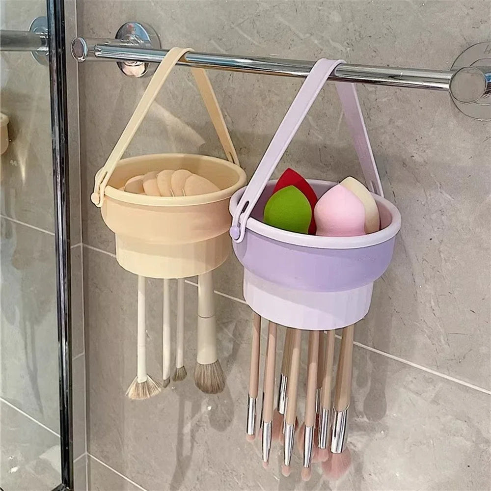 Silicone Makeup Brush Cleaning Bowl - Multi-Texture Wash Mat & Drying Stand, Deep Clean Brushes & Beauty Sponges in 60 Seconds