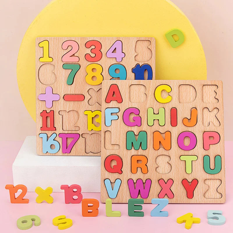 Wooden Peg Puzzles — 6-Pack, Toddler, Montessori, Educational, Fine Motor, Sorting