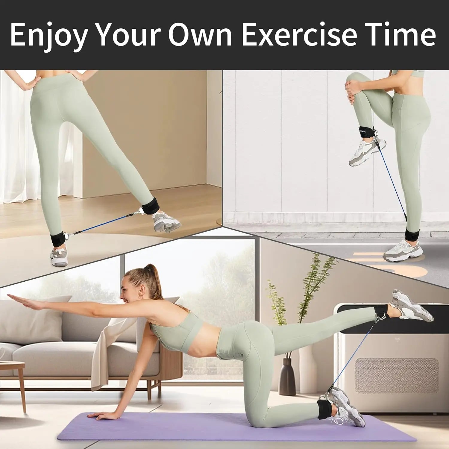 Ankle Resistance Bands — Premium Quality, Adjustable, Comfortable, Durable, Versatile, Portable