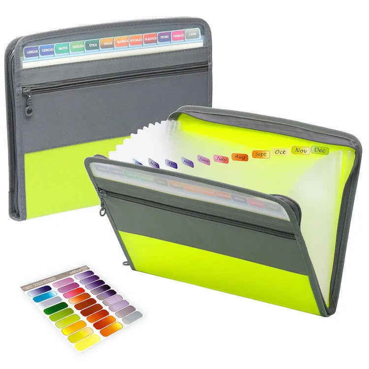 Accordion File Organizer — 13 Pockets, A4 Size, Letter Size, Expandable, Portable
