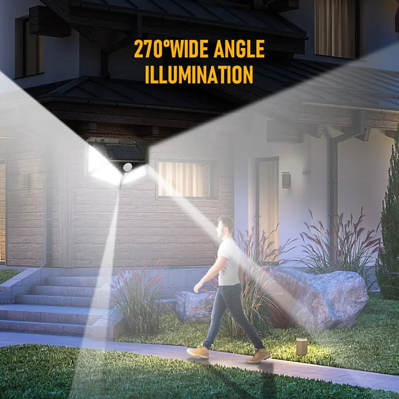 Solar Motion Security Light — Waterproof, Bright, Wireless, Outdoor, Wall-Mounted, Dusk-to-Dawn
