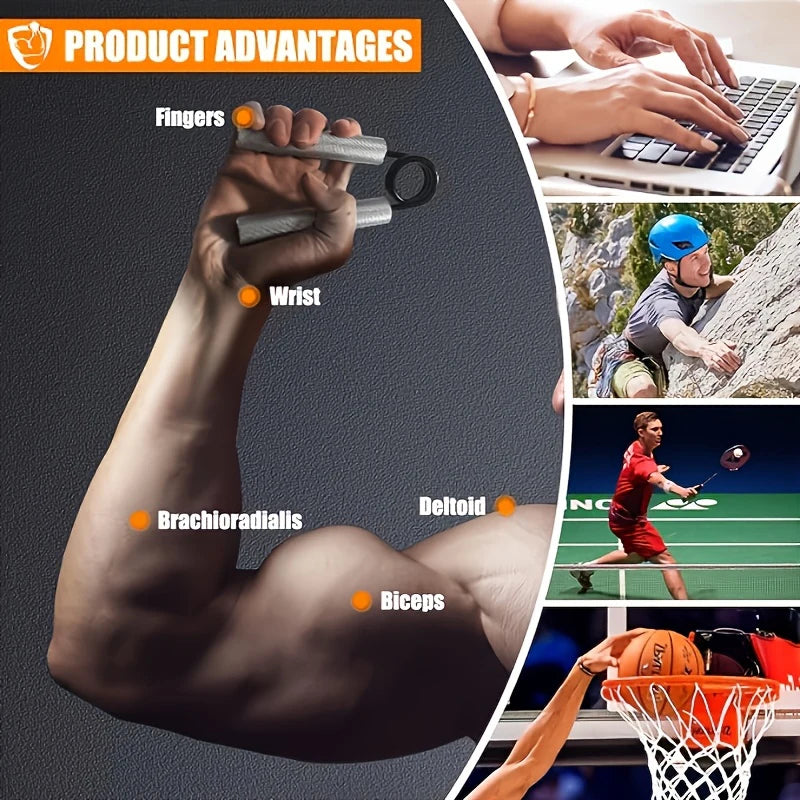 Hand Grip Strengthener — Adjustable, Non-Slip, Forearm Exerciser, Finger Trainer, Wrist Developer