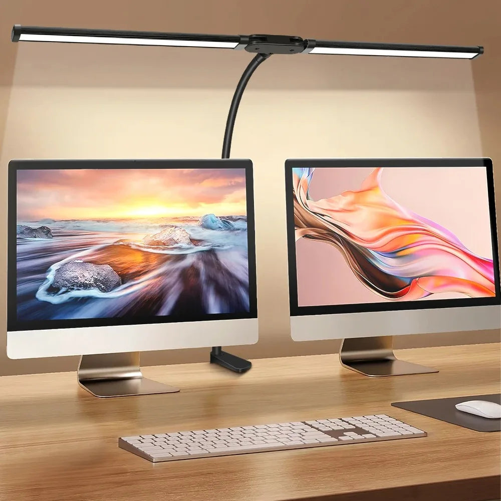 LED Monitor Lamp — Dual Head, Dimmable, Eye-Care, USB Powered, No Screen Glare