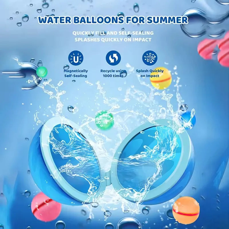 Magnetic Water Balloons — Reusable, Self-Sealing, Quick-Fill, Soft-Touch, Eco-Friendly