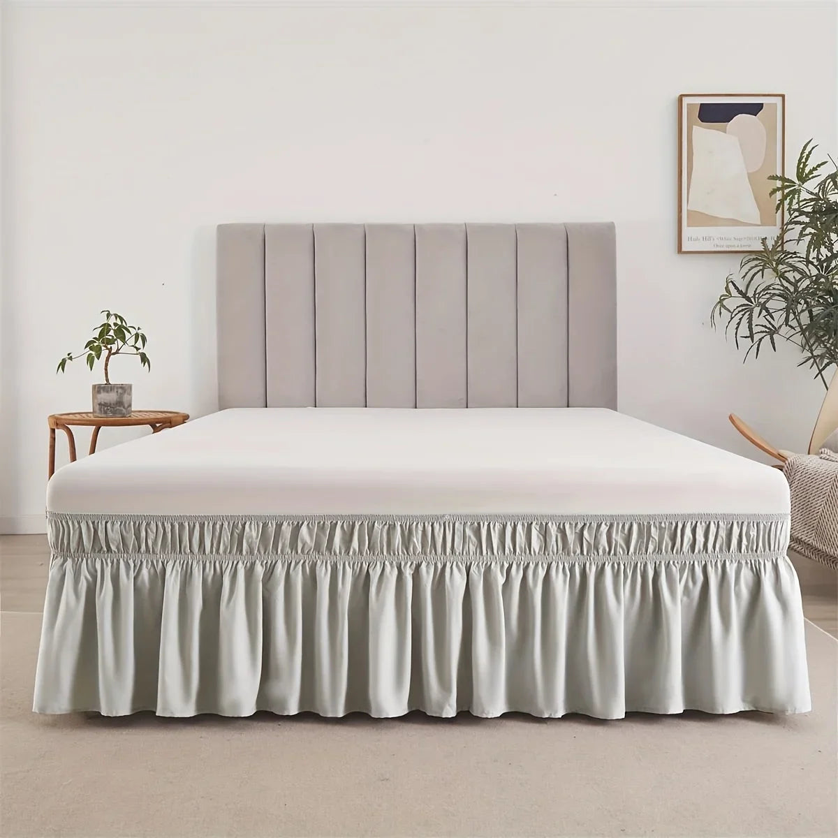 Bed Skirt — Wrinkle-Resistant, Easy Fit, Dust Ruffle, Platform-Free, All-Around Elastic, Durable Microfiber