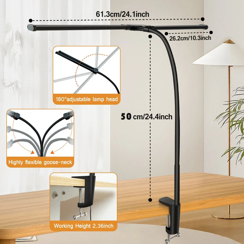 LED Monitor Lamp — Dual Head, Dimmable, Eye-Care, USB Powered, No Screen Glare