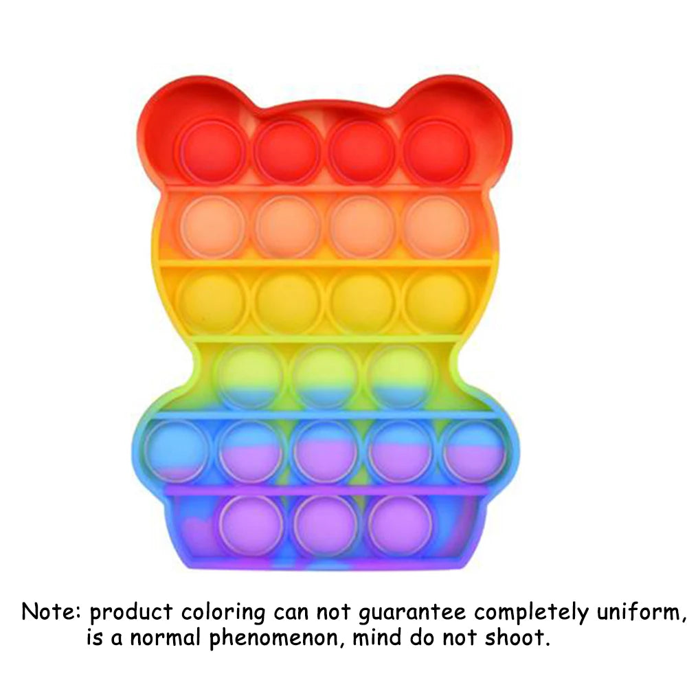 Silicone Push Pop Bubble Fidget Toy - Sensory Stress Relief Squeeze Toy, 34 Cute Shapes, Anti-Anxiety Calming Toy for Kids & Adults