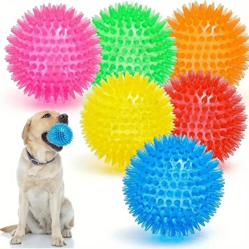 Squeaky Dog Ball — Light Up, Durable, Fetch Toy, Interactive, Puppy, Small Dogs