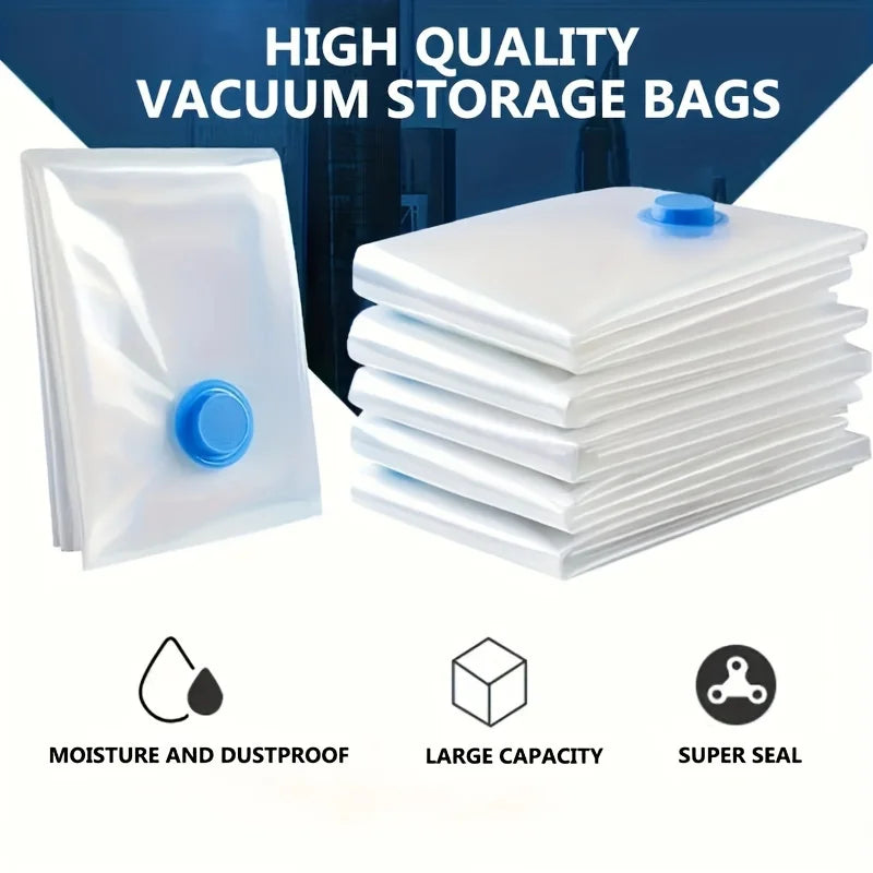 Electric Vacuum Storage Bag Kit with Mini Pump - Compress Clothes, Bedding & Travel Luggage by 75% in 60 Seconds