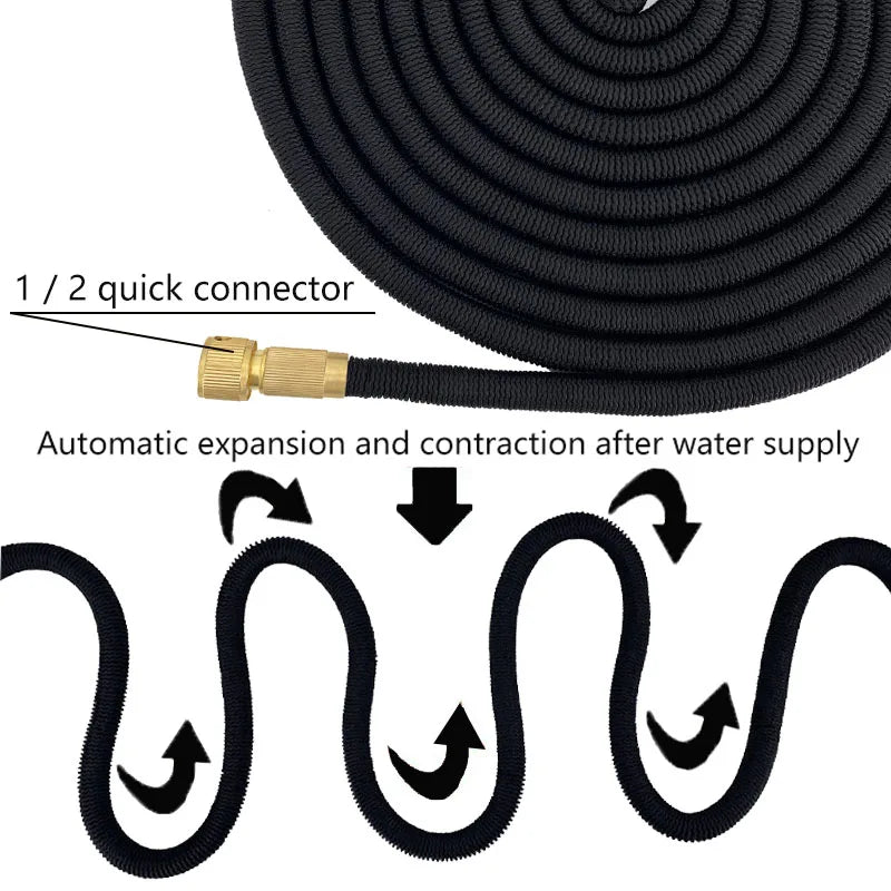 Expandable Garden Hose — Kink-Free, Lightweight, Durable, Flexible, All-Weather