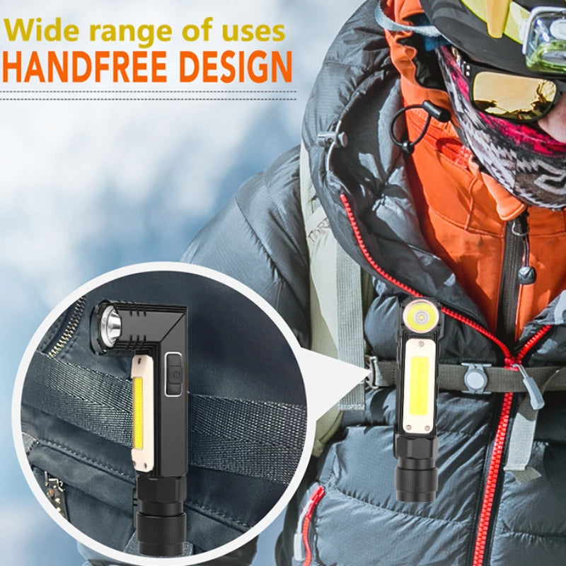 Rechargeable Work Light — 90-Degree Swivel, Magnetic Base, Portable, Cordless, Bright, Durable