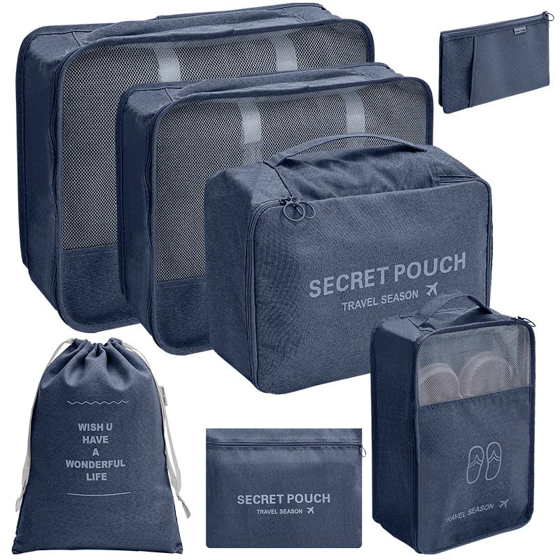 7-Piece Travel Packing Cube Set - Suitcase Organizer Bags with Shoe Pouch, Wash Bag & Laundry Bag, Fits Carry-On to Checked Luggage