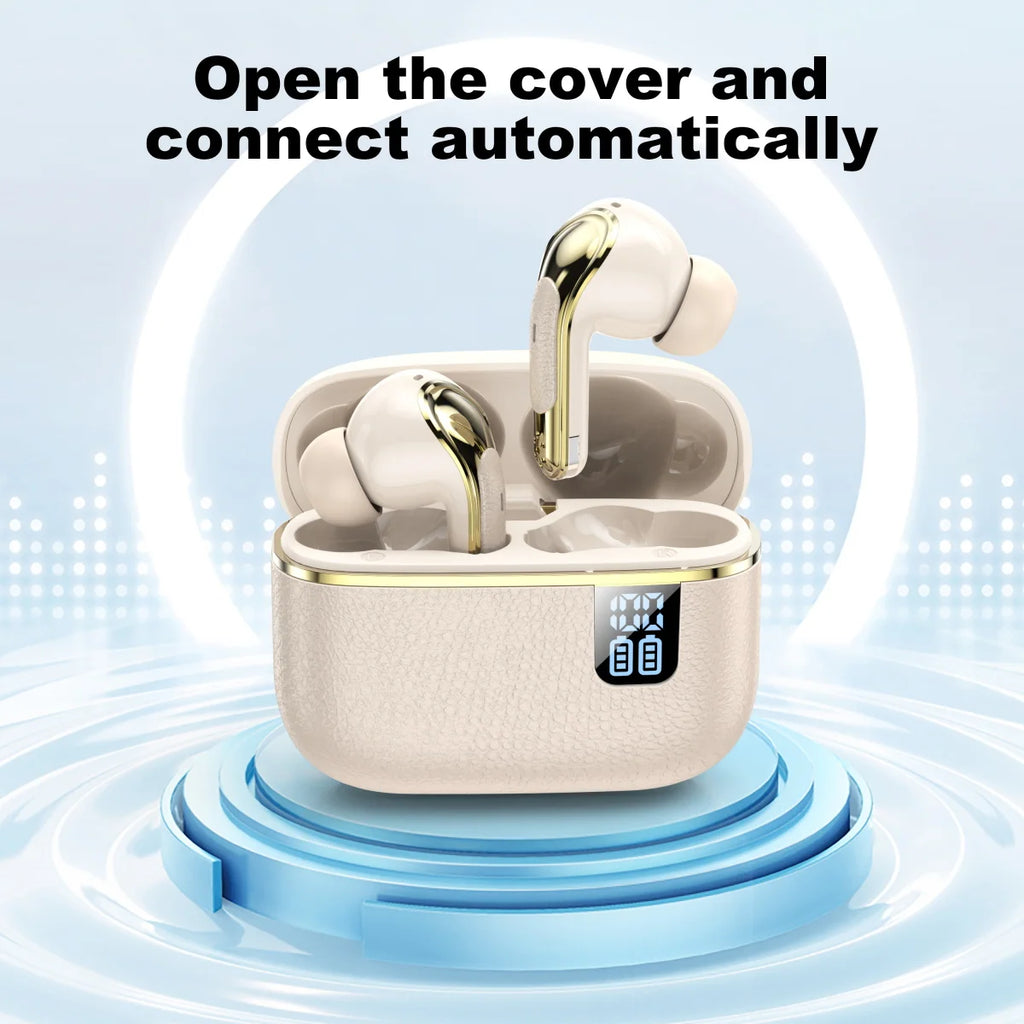 TWS Wireless Earbuds with ENC Noise Reduction - Bluetooth 5.3, LED Battery Display, 30Hr Playtime, Touch Controls