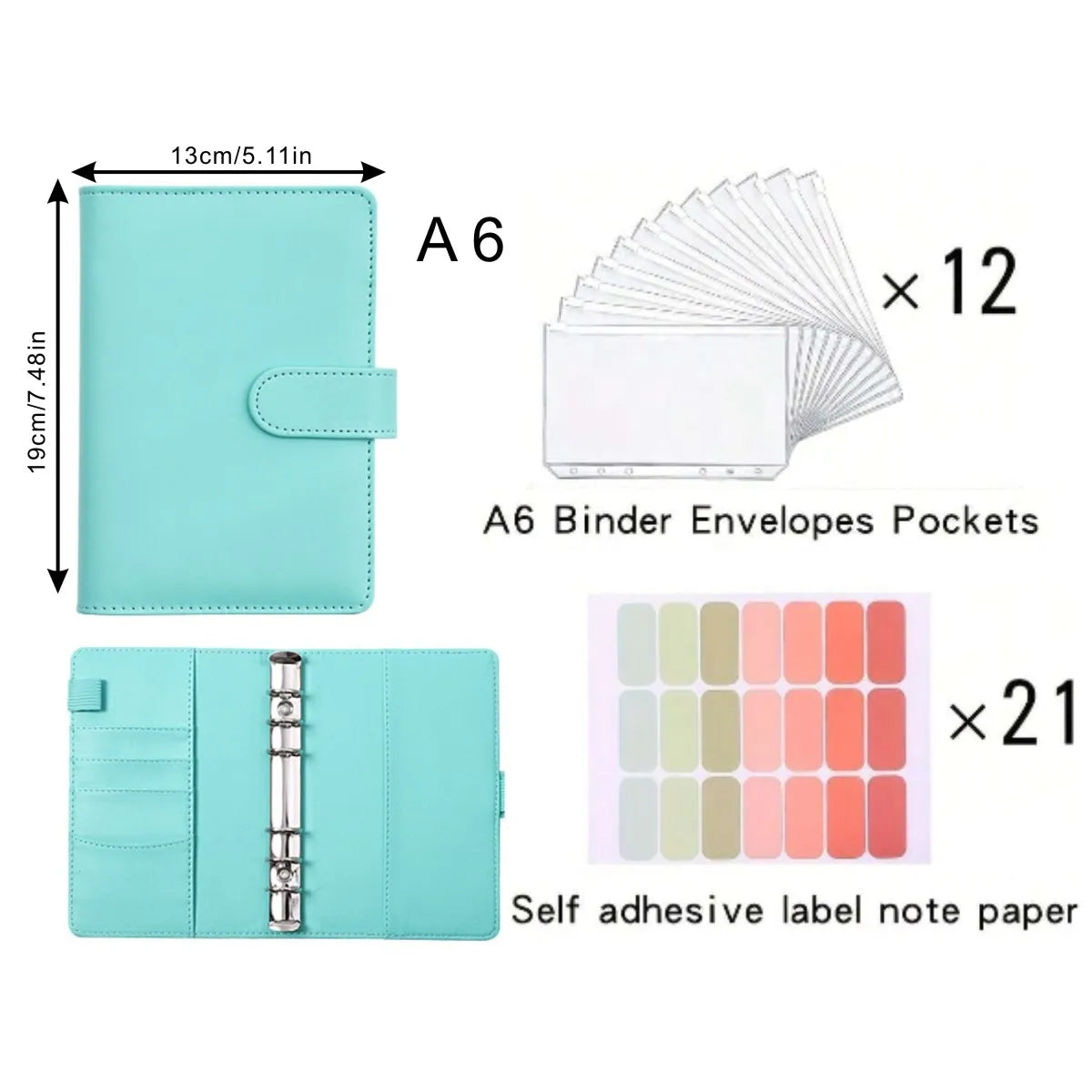 A6 Savings Notebook — Budget Planner, Cash Envelopes, Expense Tracker, Financial Organizer, PU Leather Cover