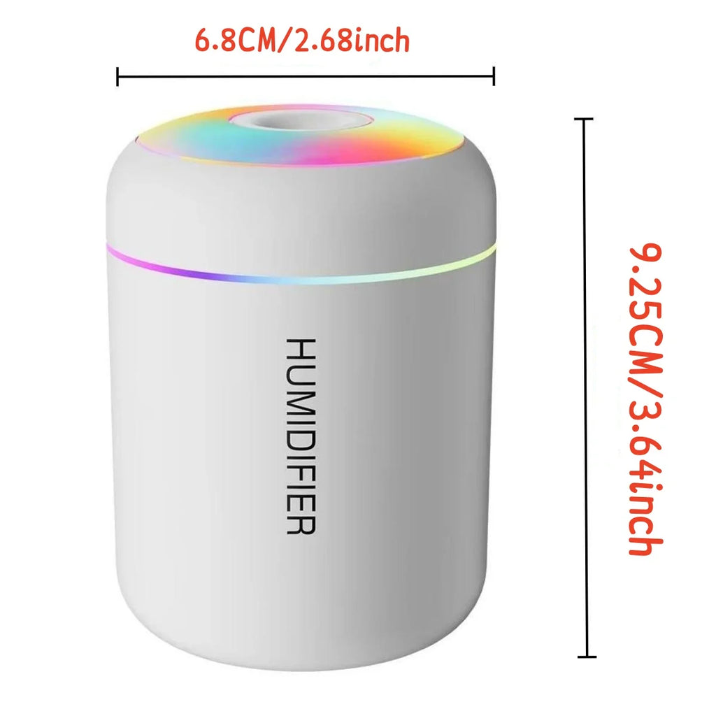 180ml Mini Aroma Diffuser & Humidifier - USB Ultrasonic Mist with Color-Changing LED Night Light, Whisper-Quiet for Bedroom, Office & Car