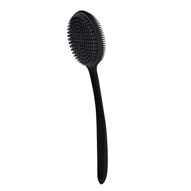 Silicone Back Scrubber Shower Brush - Long Handle Double-Sided Body Exfoliator, Massage Bath Brush, Anti-Mold Bathroom Cleaning Tool