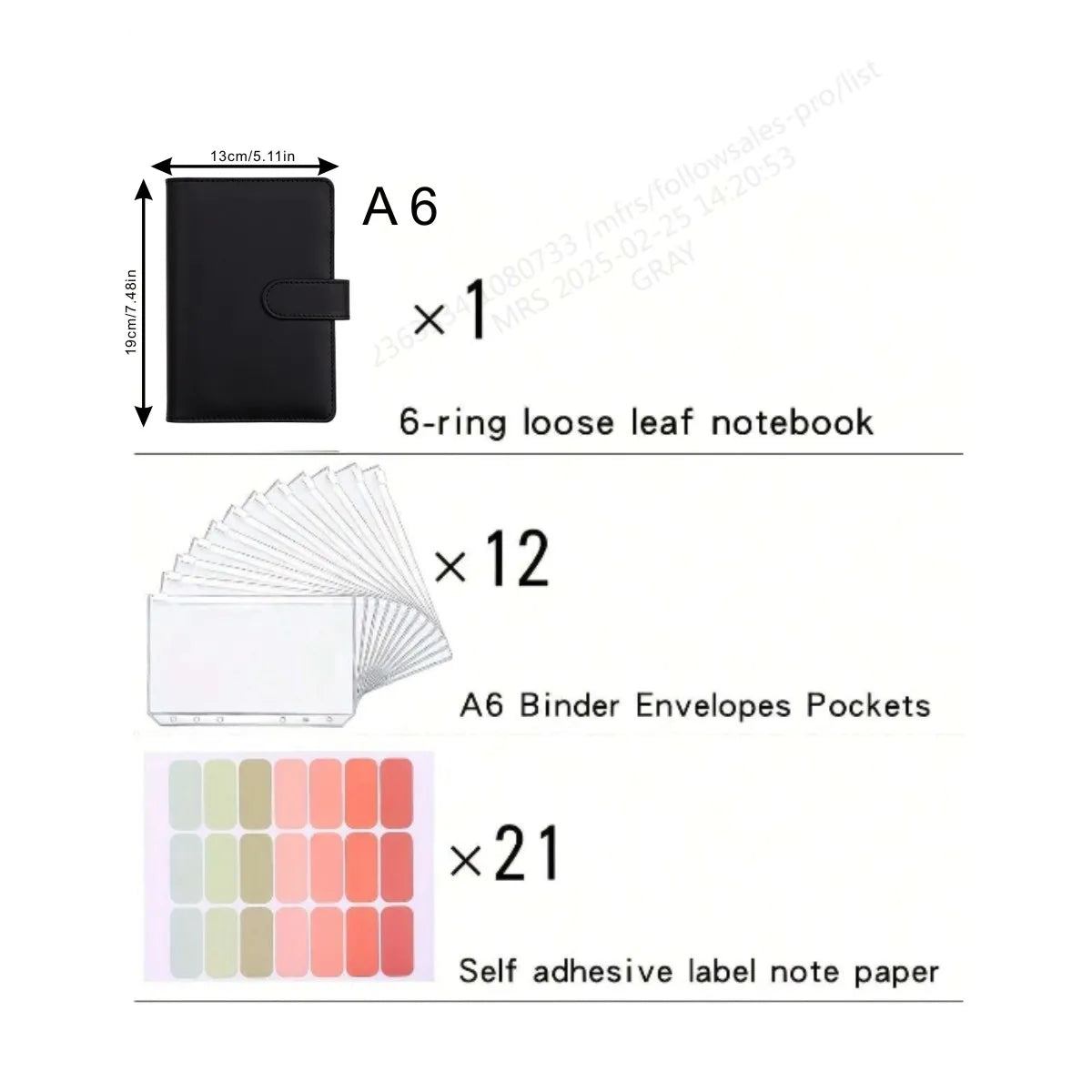 A6 Savings Notebook — Budget Planner, Cash Envelopes, Expense Tracker, Financial Organizer, PU Leather Cover