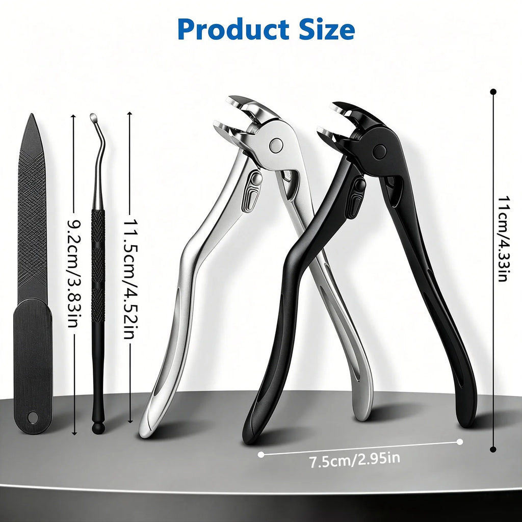 Nail Clipper — Curved Tip, Long Handle, Ergonomic, Stainless Steel, Sharp, Precise