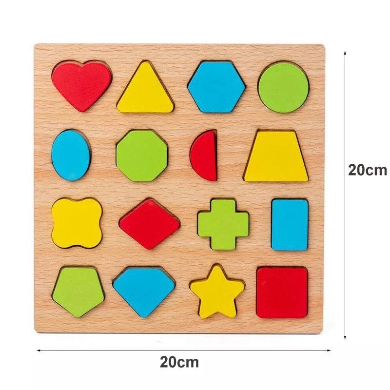 Wooden Peg Puzzles — 6-Pack, Toddler, Montessori, Educational, Fine Motor, Sorting