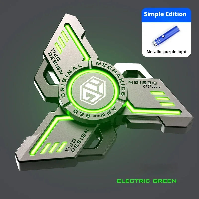 Luminous Metal Magnetic Push Coin Fidget Spinner - Glow-in-the-Dark EDC Stress-Relief Toy, Quiet Click, Pocket-Sized
