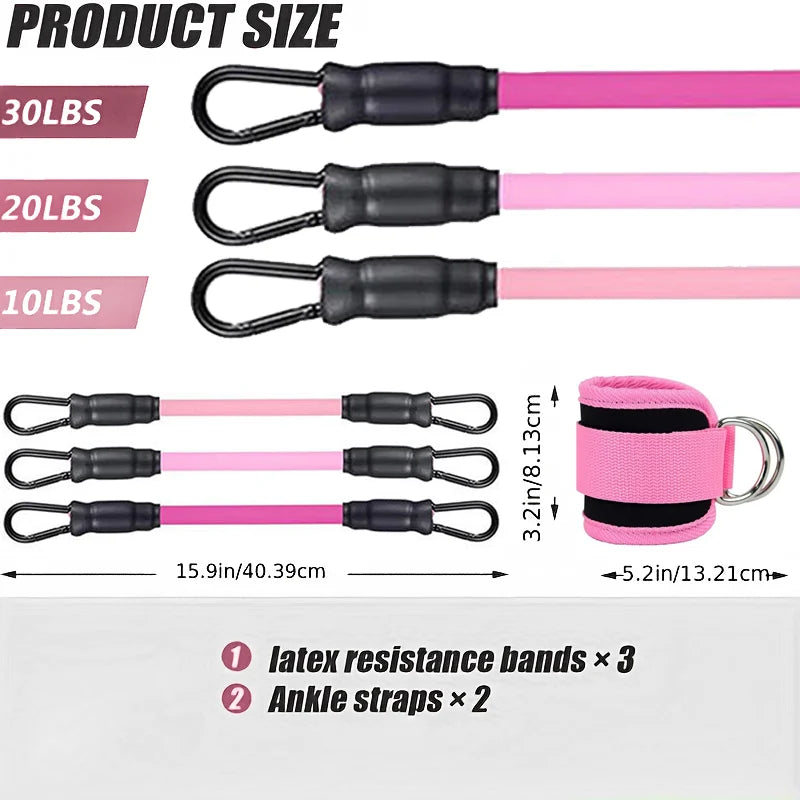 Ankle Resistance Bands — Premium Quality, Adjustable, Comfortable, Durable, Versatile, Portable