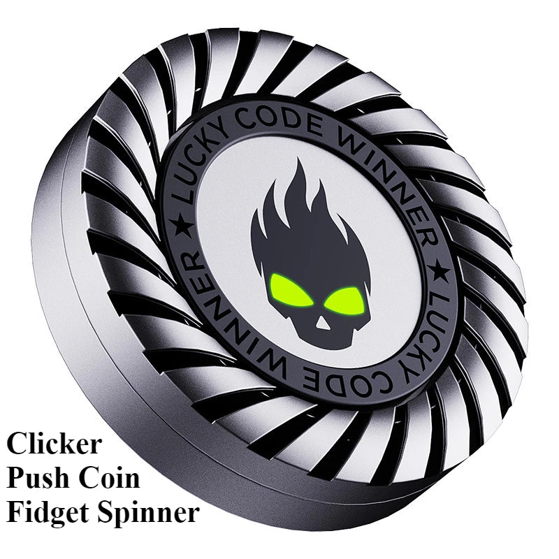 Luminous Metal Magnetic Push Coin Fidget Spinner - Glow-in-the-Dark EDC Stress-Relief Toy, Quiet Click, Pocket-Sized