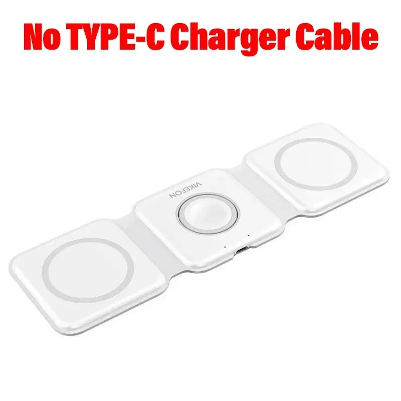 3-in-1 Wireless Charger Stand — Fast Charging, Universal Compatibility, Space Saving, iPhone, Apple Watch, AirPods