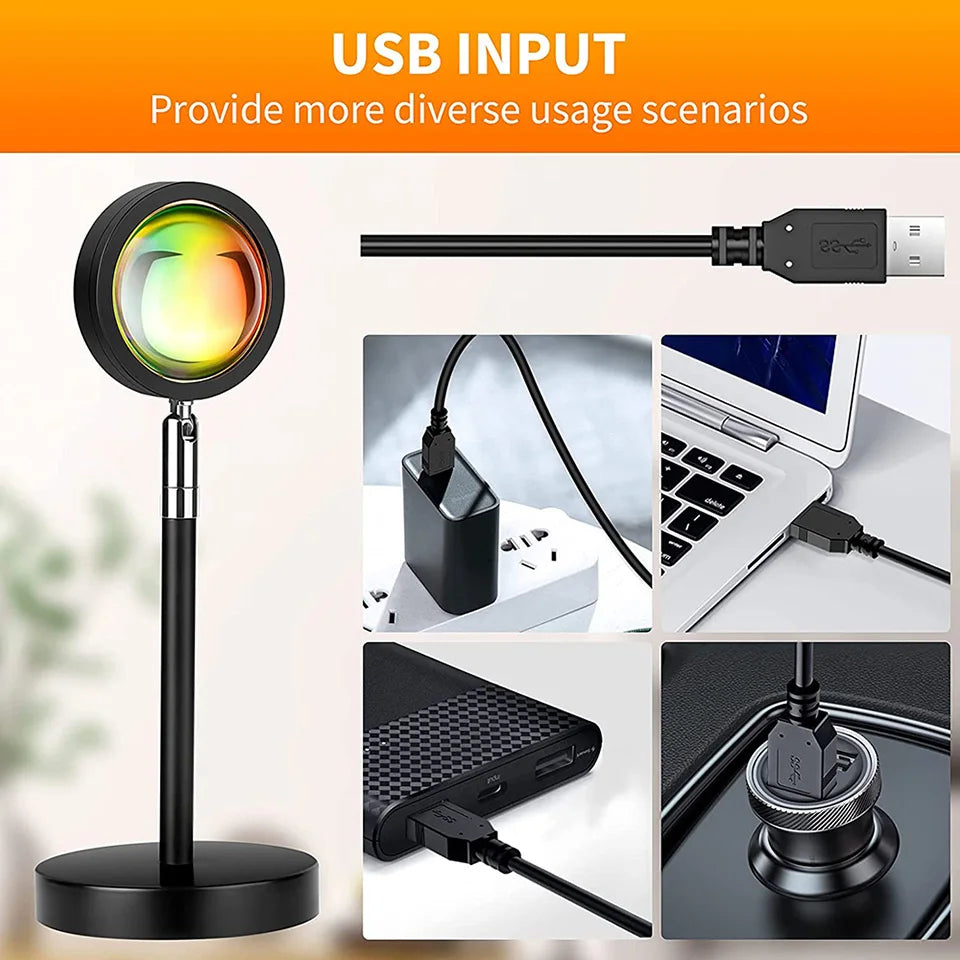 Sunset Projection Lamp - 16-Color RGB Mood Light with Remote & App Control, Aesthetic Bedroom & Tiktok Photography Decor
