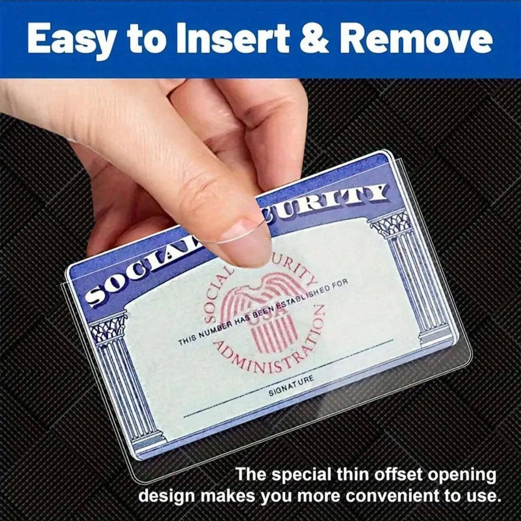 Card Sleeves — Waterproof, Clear PVC, Heavy Duty, Top Load, Credit Card Size, ID Badge Holder